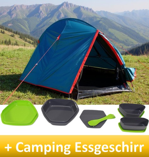Zelt person mit camping - zelt,